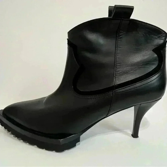 Sacai Black Leather Cowboy Booties - Picture 3 of 10